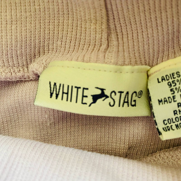 VTG White Stag Womens Ribbed Cotton Spandex Soft Mauve Lavender Turtleneck - Picture 6 of 7
